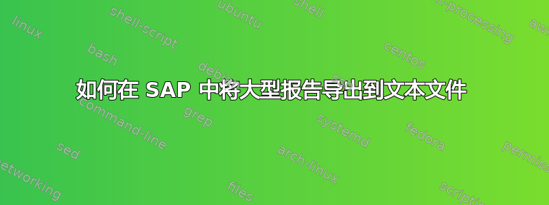 如何在 SAP 中将大型报告导出到文本文件