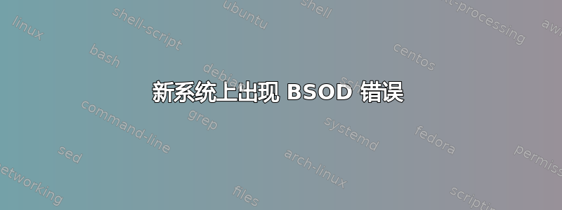 新系统上出现 BSOD 错误