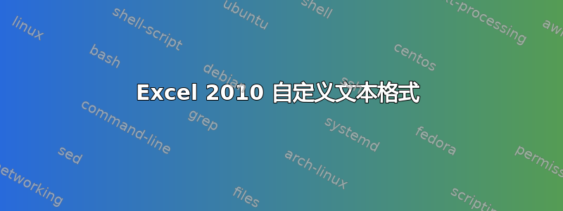 Excel 2010 自定义文本格式