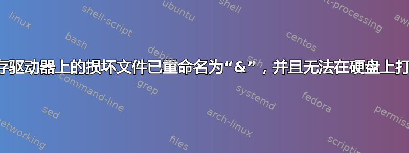 闪存驱动器上的损坏文件已重命名为“&”，并且无法在硬盘上打开