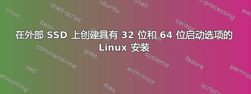 在外部 SSD 上创建具有 32 位和 64 位启动选项的 Linux 安装