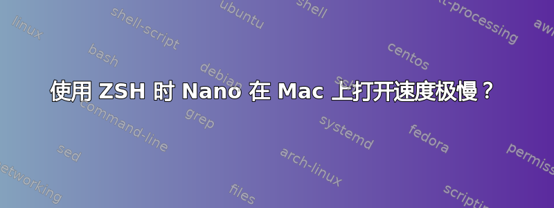 使用 ZSH 时 Nano 在 Mac 上打开速度极慢？