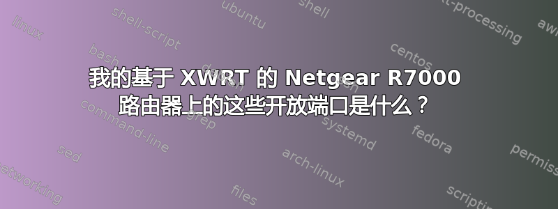 我的基于 XWRT 的 Netgear R7000 路由器上的这些开放端口是什么？