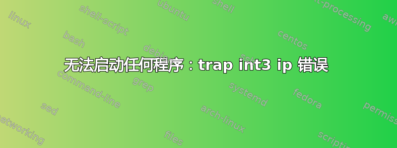 无法启动任何程序：trap int3 ip 错误