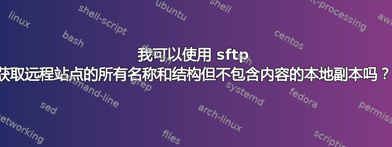 我可以使用 sftp 获取远程站点的所有名称和结构但不包含内容的本地副本吗？