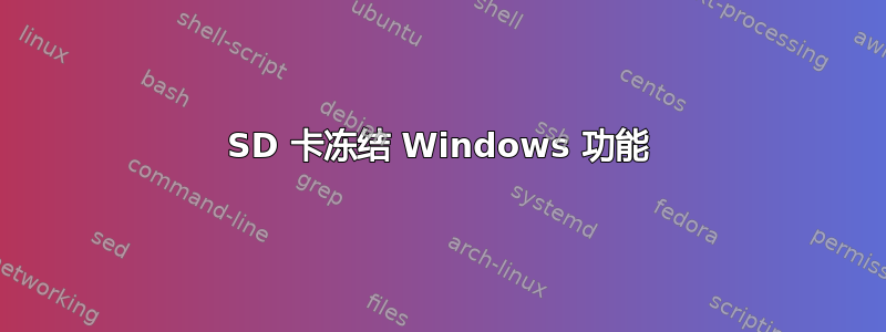 SD 卡冻结 Windows 功能