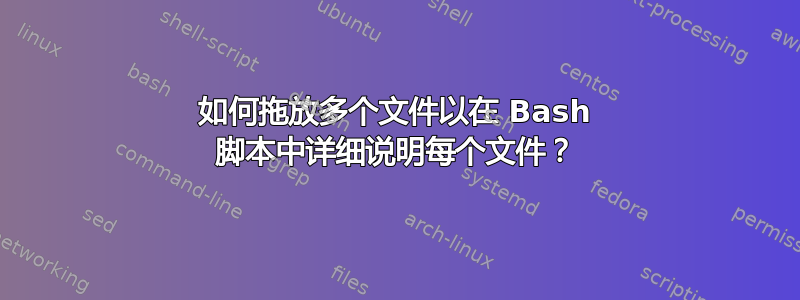 如何拖放多个文件以在 Bash 脚本中详细说明每个文件？