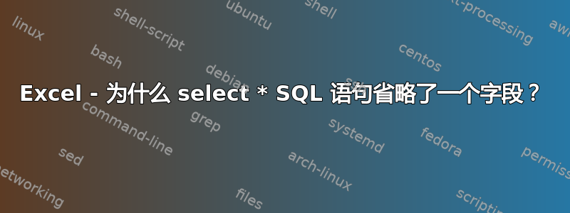 Excel - 为什么 select * SQL 语句省略了一个字段？