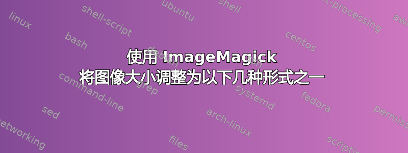 使用 ImageMagick 将图像大小调整为以下几种形式之一