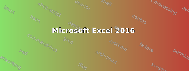 Microsoft Excel 2016