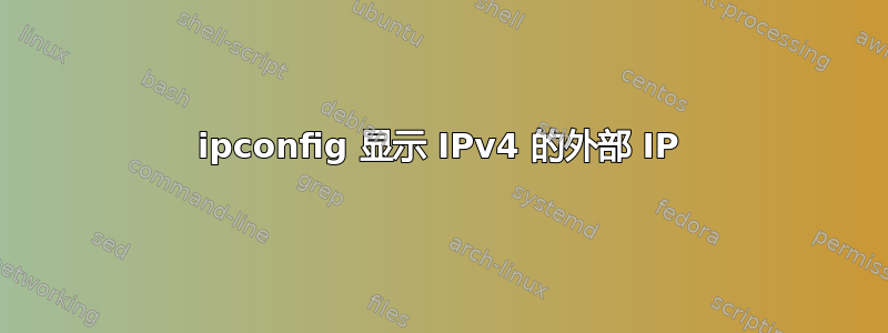 ipconfig 显示 IPv4 的外部 IP