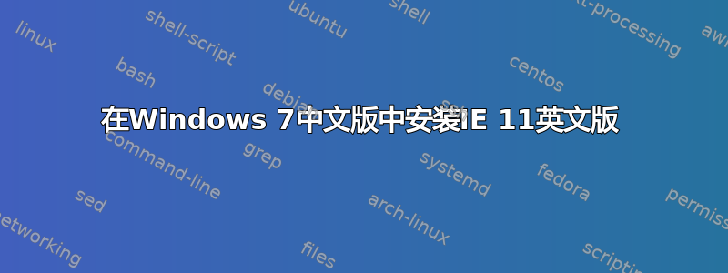 在Windows 7中文版中安装IE 11英文版