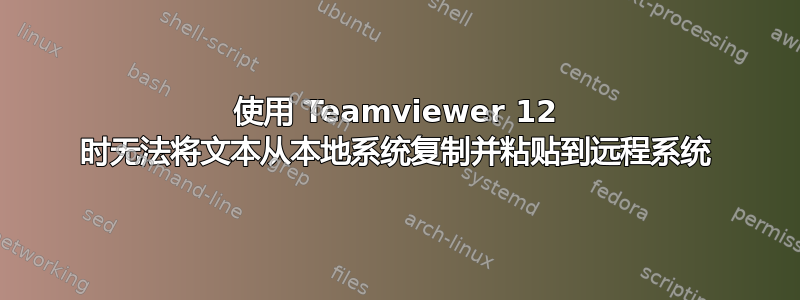 使用 Teamviewer 12 时无法将文本从本地系统复制并粘贴到远程系统