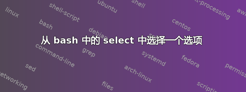 从 bash 中的 select 中选择一个选项