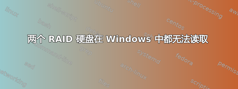 两个 RAID 硬盘在 Windows 中都无法读取