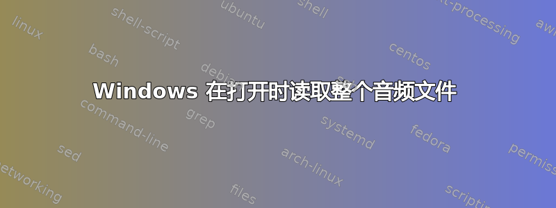 Windows 在打开时读取整个音频文件