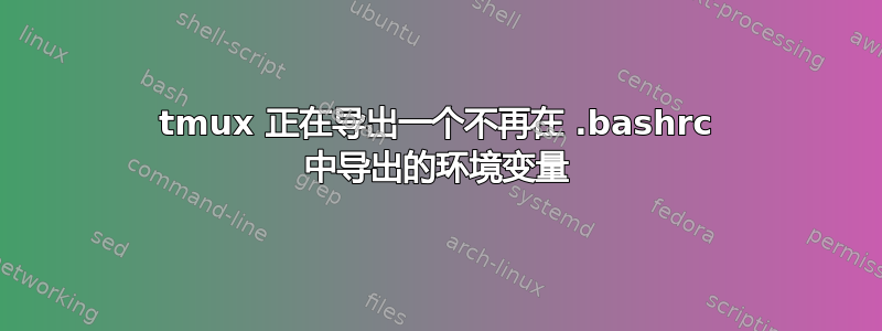 tmux 正在导出一个不再在 .bashrc 中导出的环境变量