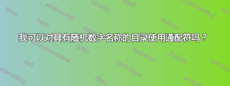 我可以对具有随机数字名称的目录使用通配符吗？