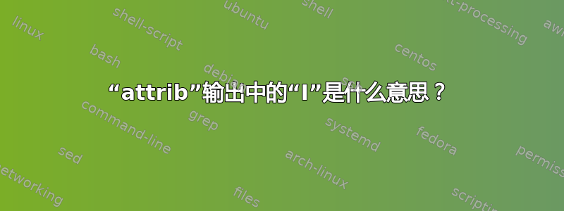 “attrib”输出中的“I”是什么意思？