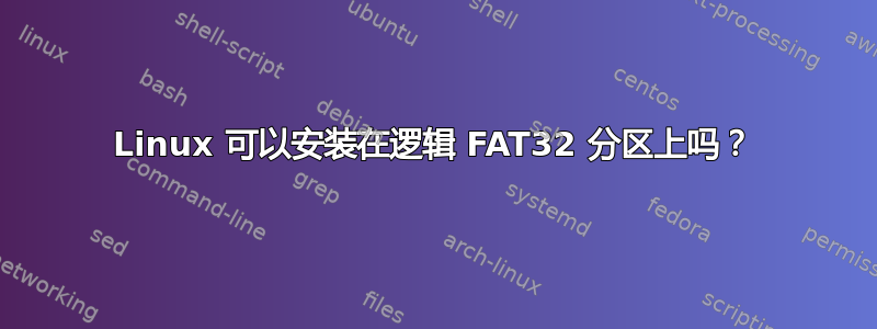 Linux 可以安装在逻辑 FAT32 分区上吗？