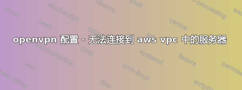 openvpn 配置 - 无法连接到 aws vpc 中的服务器