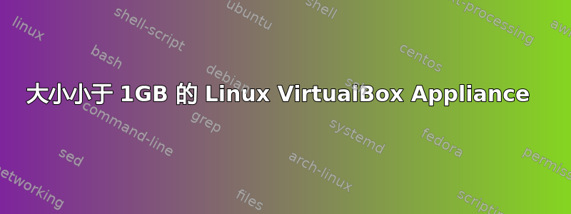 大小小于 1GB 的 Linux VirtualBox Appliance 