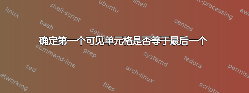 确定第一个可见单元格是否等于最后一个