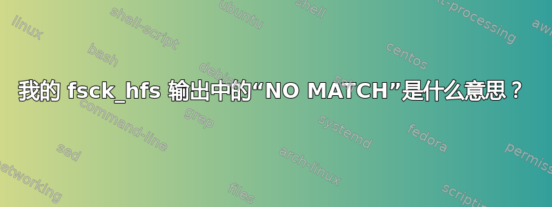 我的 fsck_hfs 输出中的“NO MATCH”是什么意思？