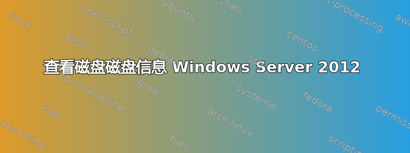 查看磁盘磁盘信息 Windows Server 2012