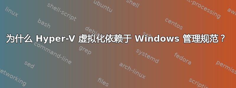 为什么 Hyper-V 虚拟化依赖于 Windows 管理规范？