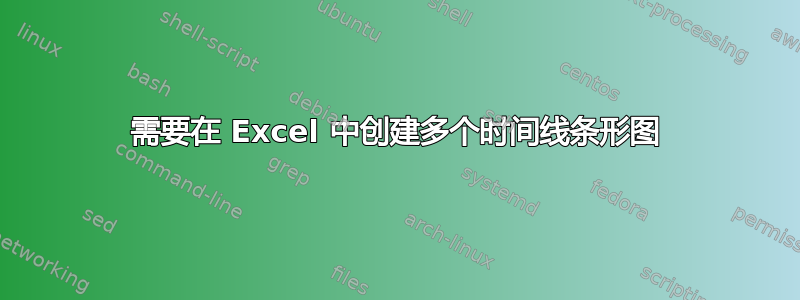 需要在 Excel 中创建多个时间线条形图