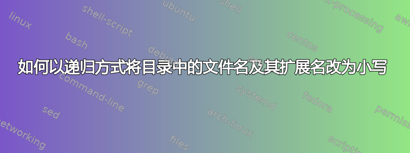 如何以递归方式将目录中的文件名及其扩展名改为小写