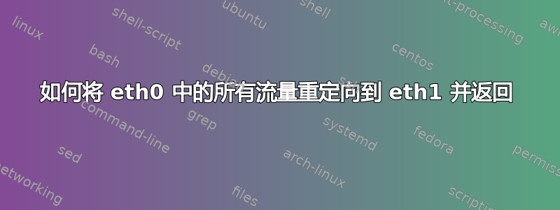 如何将 eth0 中的所有流量重定向到 eth1 并返回