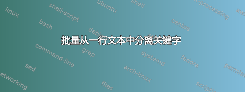 批量从一行文本中分离关键字