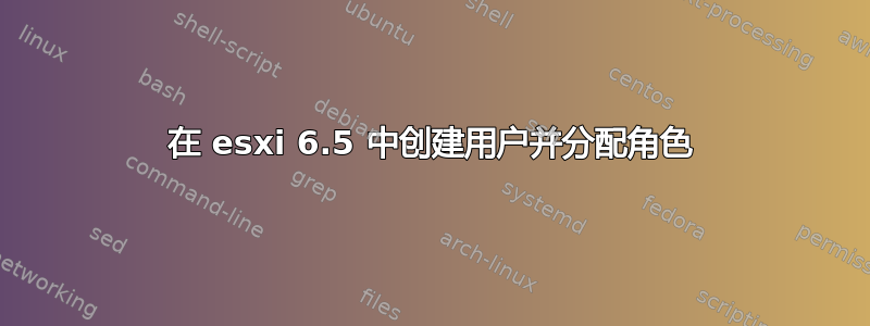 在 esxi 6.5 中创建用户并分配角色