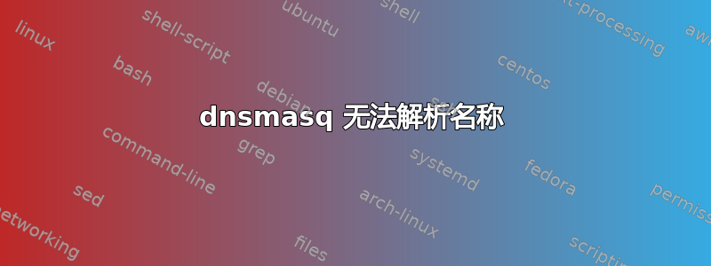 dnsmasq 无法解析名称