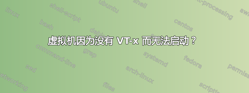 虚拟机因为没有 VT-x 而无法启动？