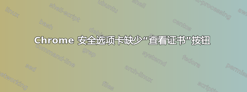 Chrome 安全选项卡缺少“查看证书”按钮