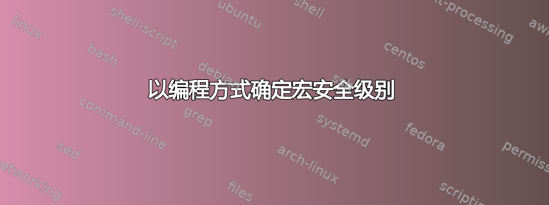 以编程方式确定宏安全级别