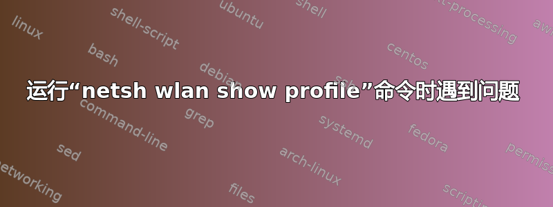 运行“netsh wlan show profile”命令时遇到问题