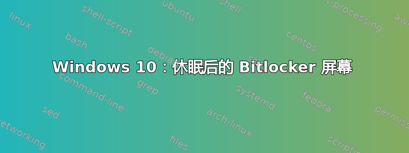 Windows 10：休眠后的 Bitlocker 屏幕