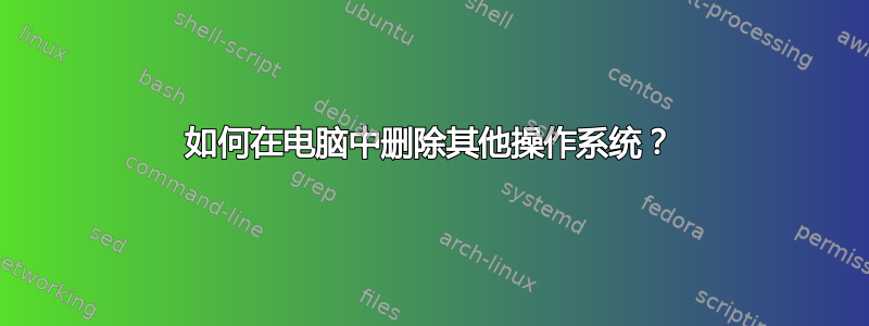 如何在电脑中删除其他操作系统？