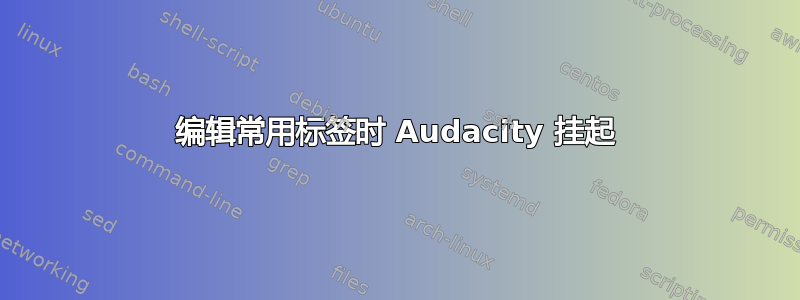 编辑常用标签时 Audacity 挂起