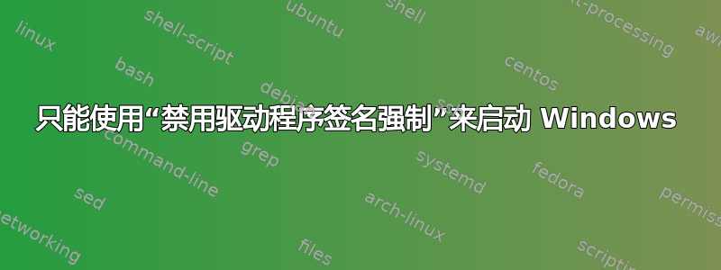 只能使用“禁用驱动程序签名强制”来启动 Windows