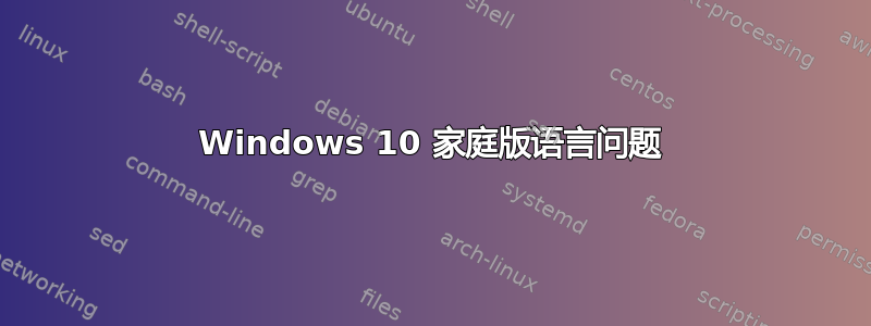 Windows 10 家庭版语言问题