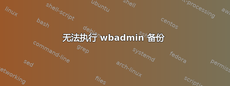 无法执行 wbadmin 备份