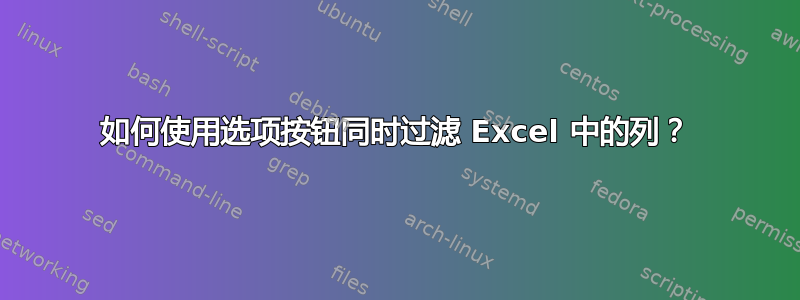 如何使用选项按钮同时过滤 Excel 中的列？