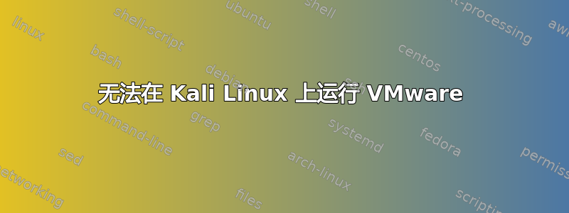 无法在 Kali Linux 上运行 VMware