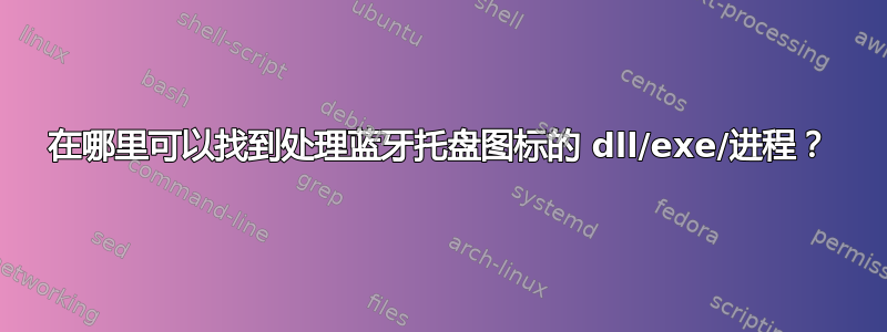 在哪里可以找到处理蓝牙托盘图标的 dll/exe/进程？