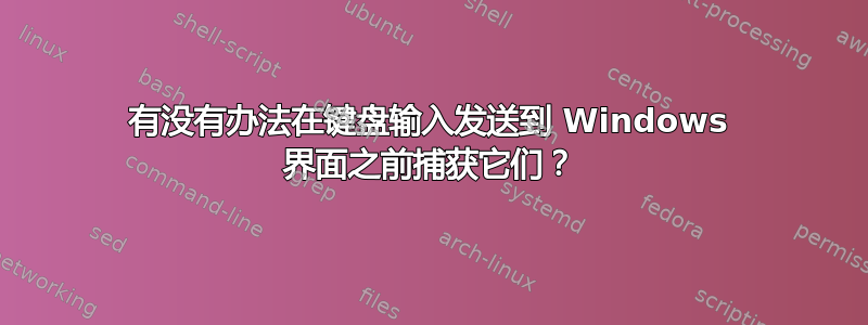 有没有办法在键盘输入发送到 Windows 界面之前捕获它们？